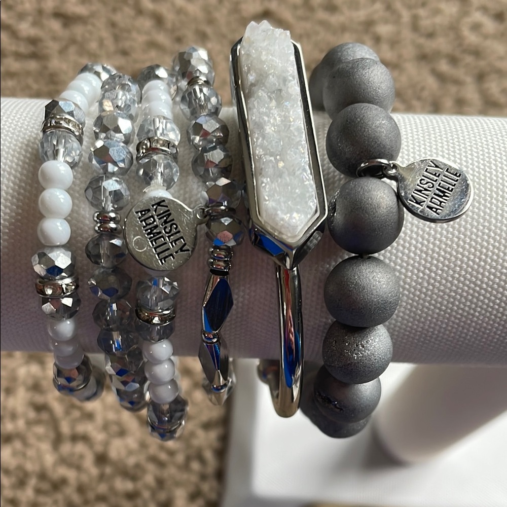 Kinsley Armelle Silver & Gray Multi-Strand Bracelets selling as BUNDLE  (NWOT)